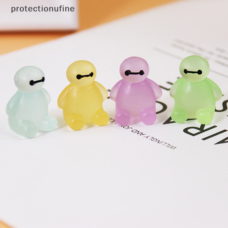 Set 2 Mô Hình Baymax Mini Bằng Nhựa Phát Quang Trang Trí Bảng Điều Khiển Xe Hơi