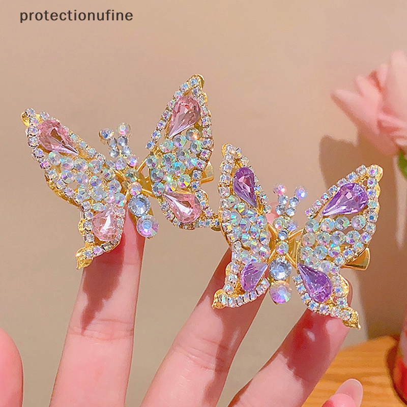 Kẹp Tóc Hình Cánh Bướm Bằng Kim Loại Đính Đá PR3VN Mới Phù Hợp Cho Nữ Martijn