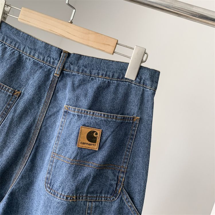 CARHARTT Quần Short Denim Dáng Rộng Phối Nhiều Túi Kiểu Vintage Cá Tính Cho Nam
