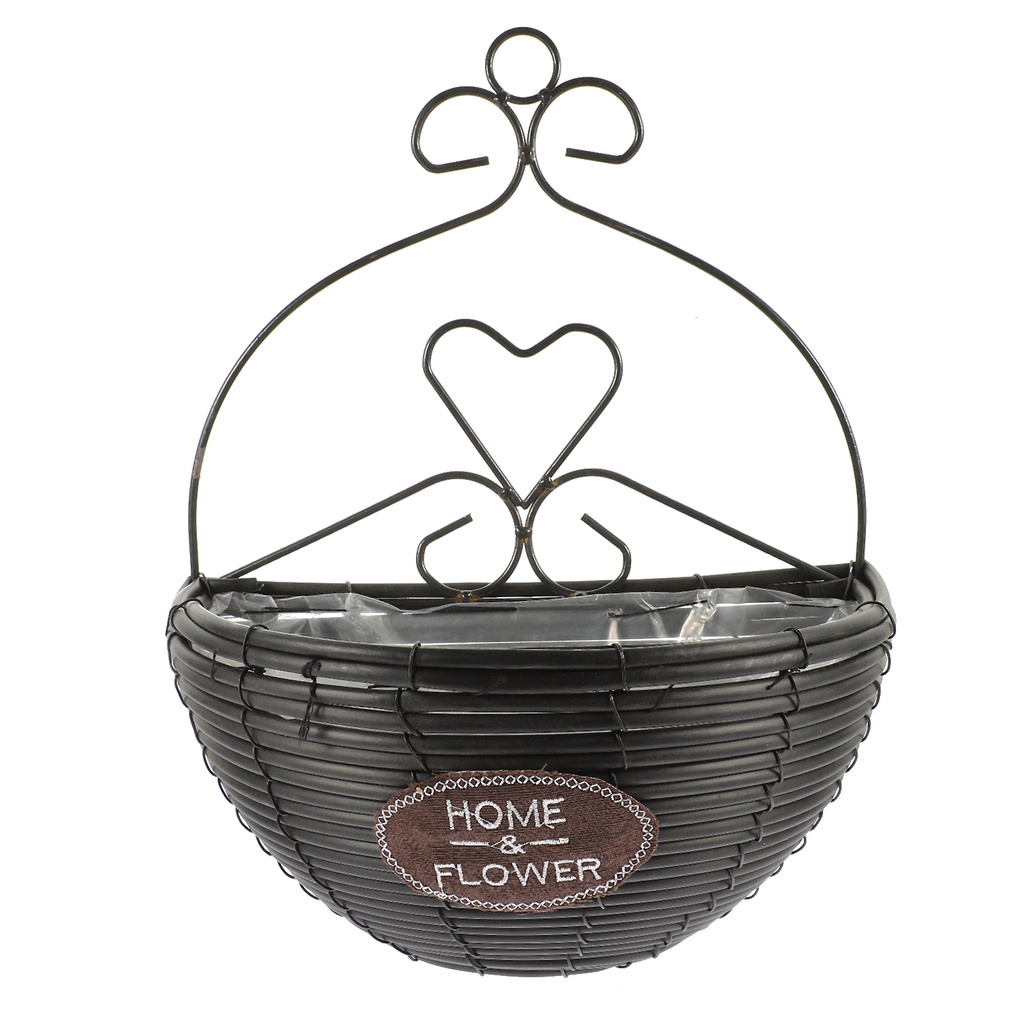 Giỏ Trồng Cây Treo Tường Hình Bán Nguyệt Kèm Giá Đỡ Tiện Dụng Trang Trí Nhà Cửa / Ngoài