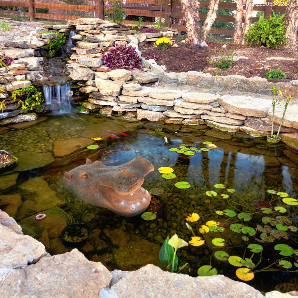 Tượng Đầu Ao Cá Ngựa Nổi Bằng Nhựa Resin Thủ Công Trang Trí