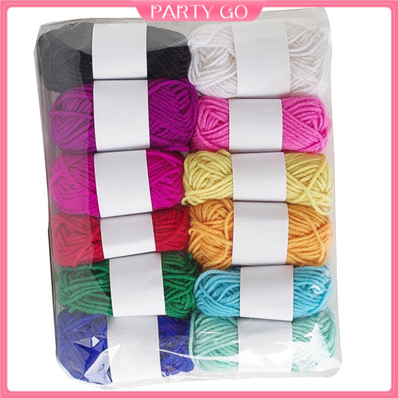 Set 12 Cuộn Len Đan Móc Nhiều Màu