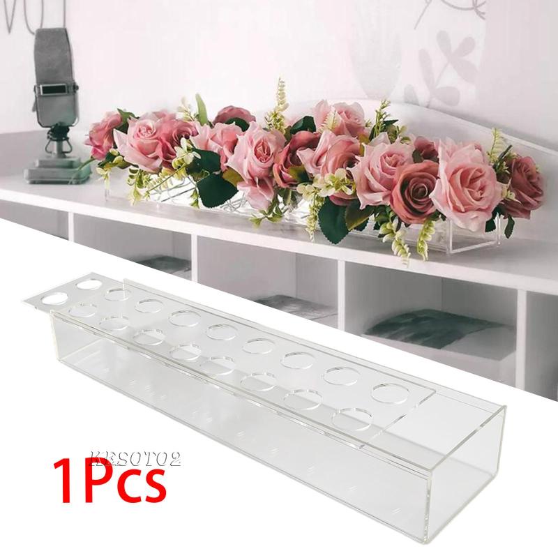 Set 2 Bình Hoa Hình Chữ Nhật Bằng Acrylic Trong Suốt Dùng Trang Trí Văn Phòng / Đám Cưới