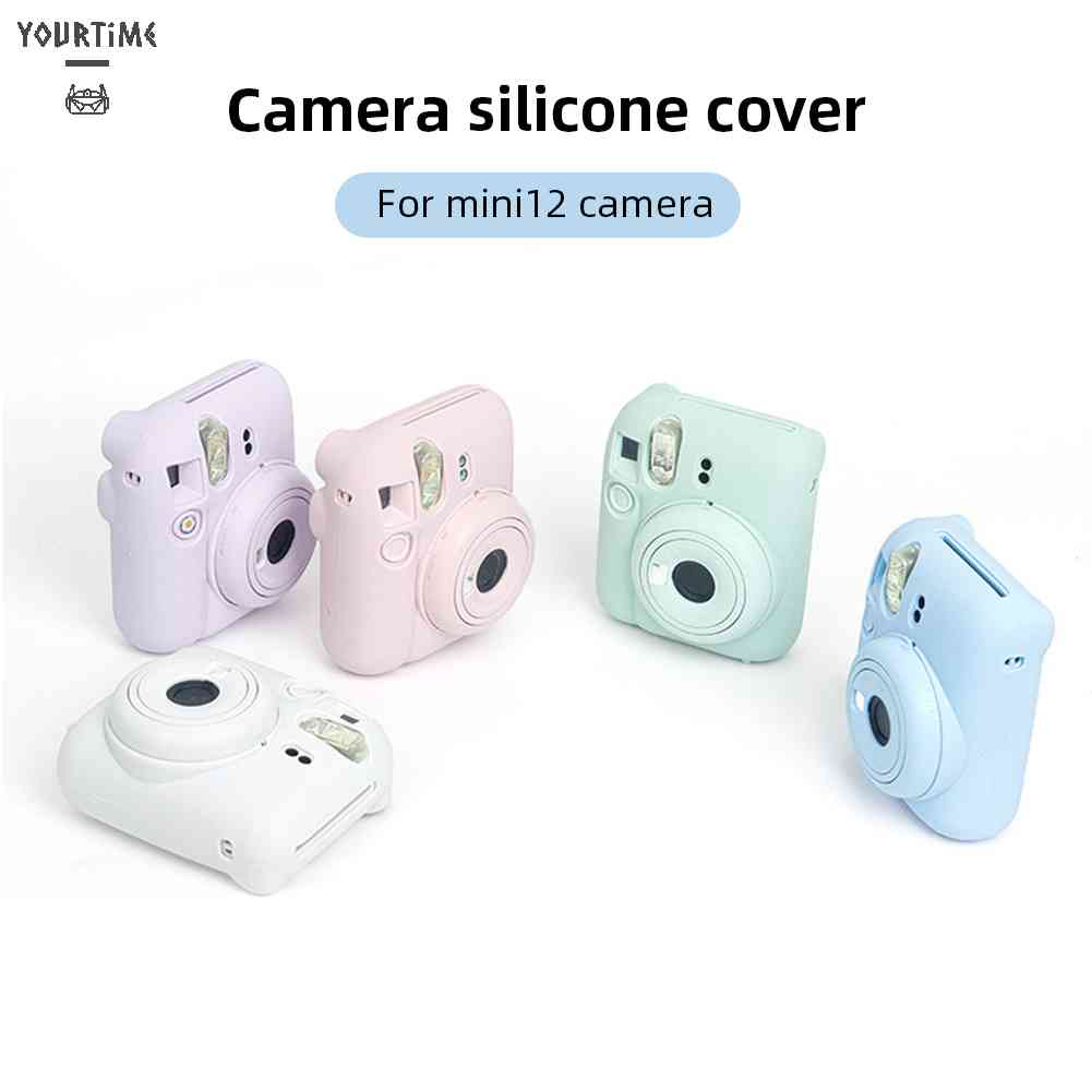 Vỏ Silicone Bảo Vệ Camera Chống Bụi Màu Trơn Cho Instax Mini 12