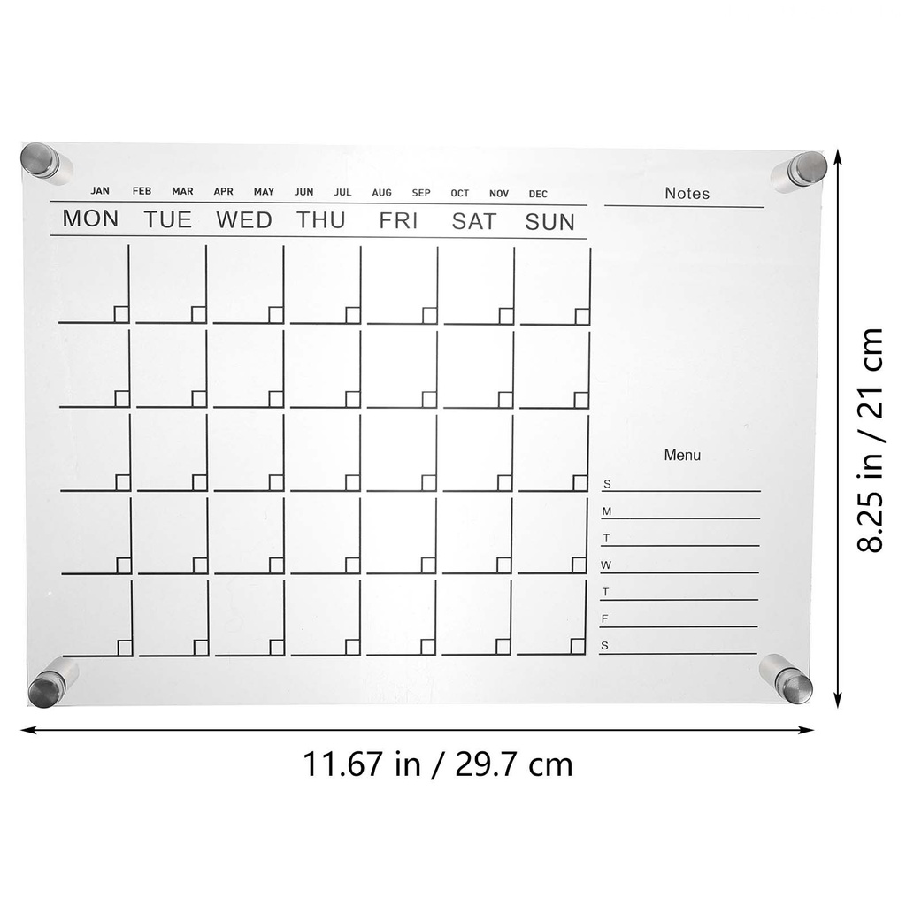 Lịch Lên Kế Hoạch Khô Bằng Acrylic Dành Cho Học Sinh / Văn Phòng