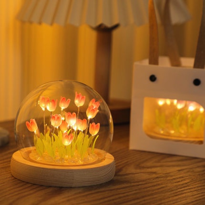 Avashop66 Dèn phòng ngủ Đèn Ngủ Hình Hoa Tulip Đám Mây Tráng Gương DIY Dùng Làm Quà Tặng Sinh Nhật
