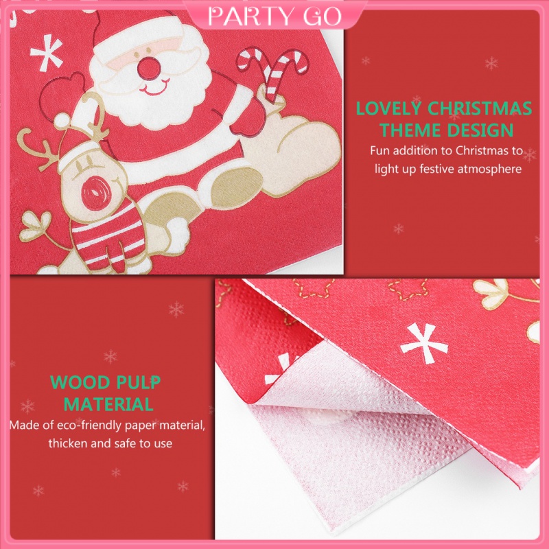 Set 20 Khăn Ăn Họa Tiết Giáng Sinh Dễ Thương