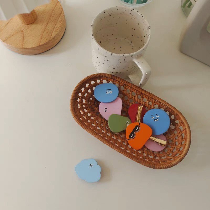 Bộ 2 Kẹp Tóc Hình Mặt Cười Dễ Thương Phong Cách Hàn Quốc