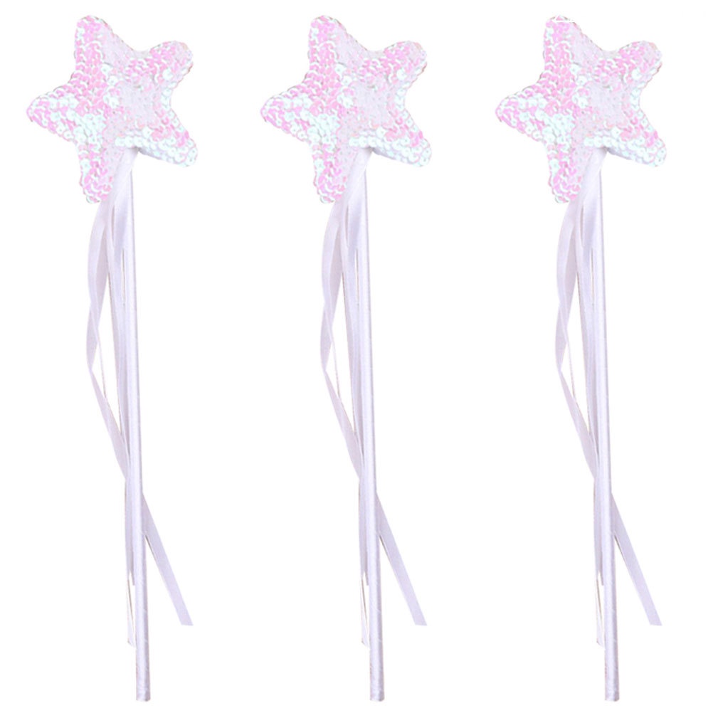 Bộ 3 Cây Đũa Trang Điểm Hóa Trang Halloween Cho Bé Bằng Nhựa Màu Trắng Kích Thước 35X9CM