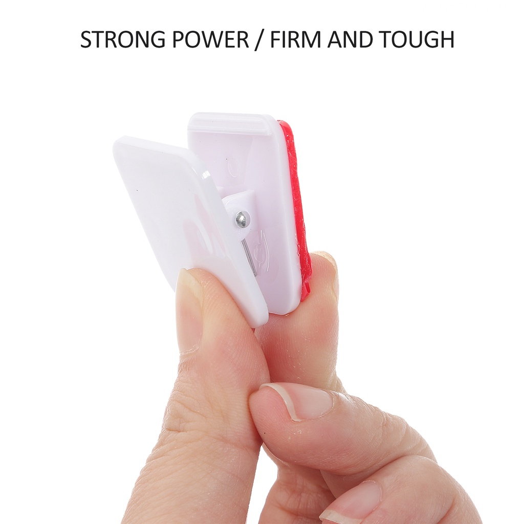 12 Pcs Plastic Clothes Hangers Hanging Clip Self Adhesive Hook Pet White 3.2X3CM