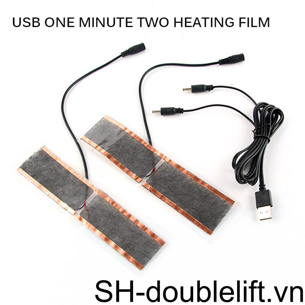 Bộ 2 Miếng Đệm Sưởi Ấm Tay USB Chống Nước Tiết Kiệm Năng Lượng