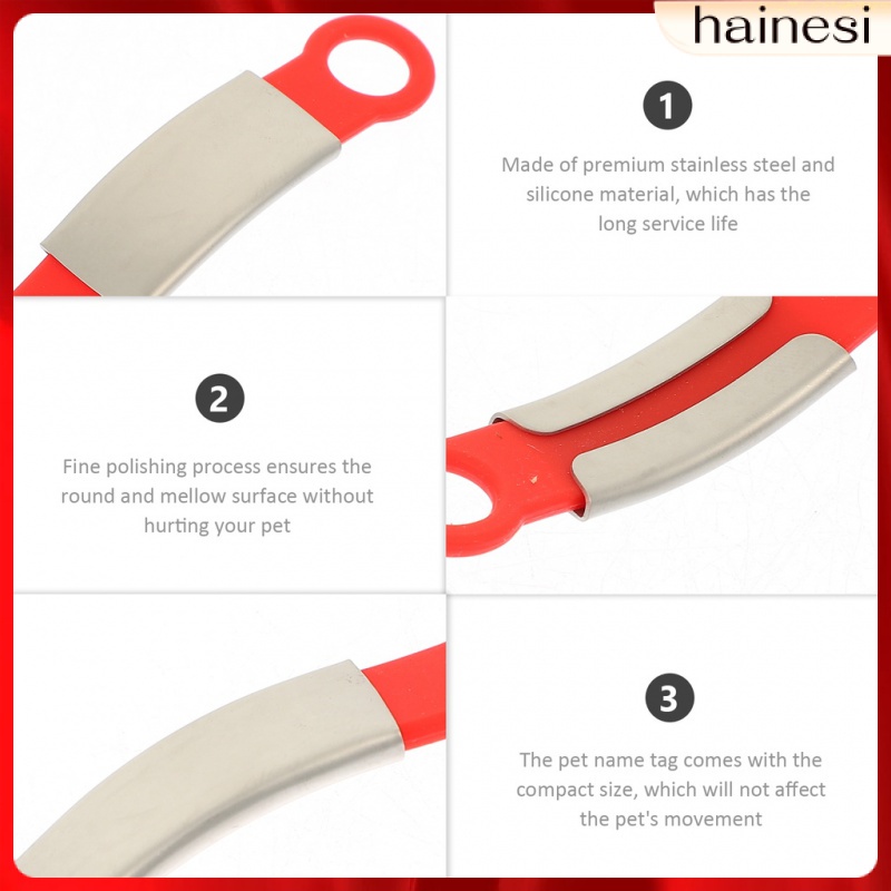 Set 5 Nhãn Tên Đeo Cổ Bằng Silicone Và Thép Không Gỉ Cho Thú Cưng