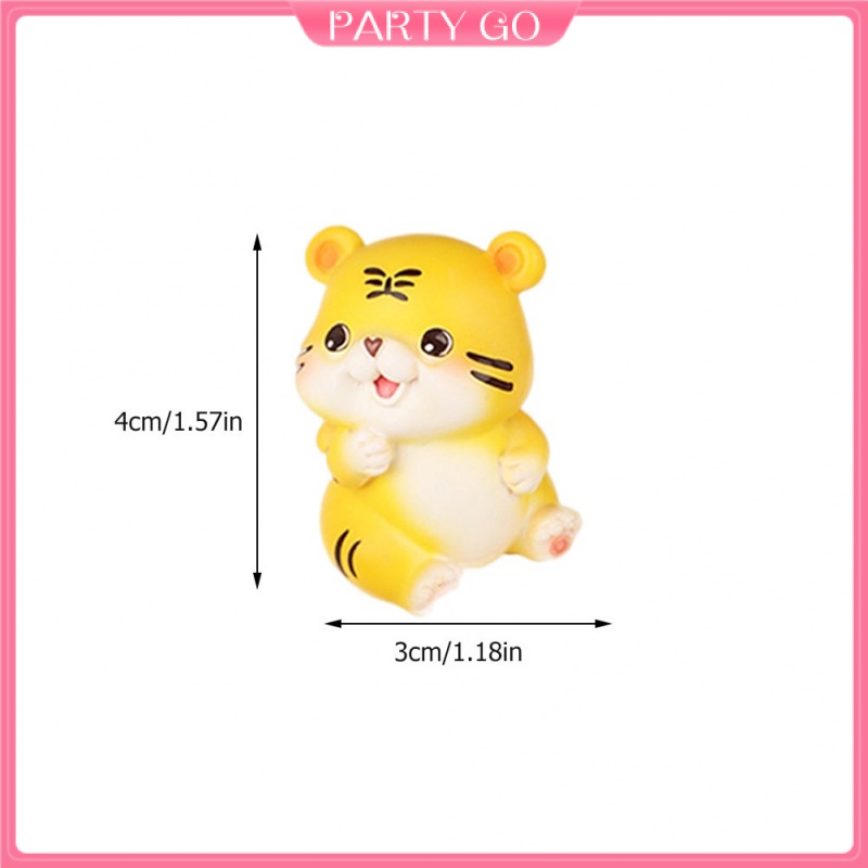 Set 4 Chú Hổ Mesa Bằng Nhựa Resin Trang Trí Xe Hơi / Văn Phòng / Cây Thông Noel