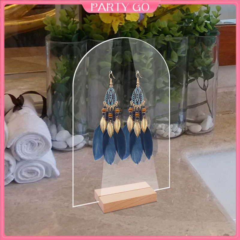 Giá Đỡ Trưng Bày Trang Sức Bằng Acrylic Kèm Đế Gỗ 6 Cái