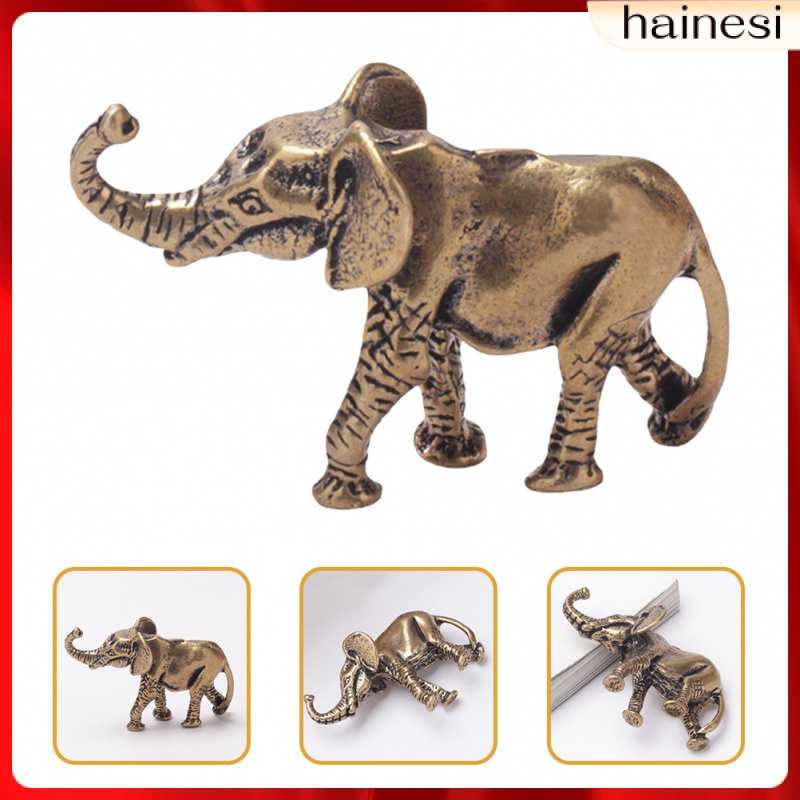 Vintage Decor Brass Elephant Exquisite Decorations Decorate 2 Pcs