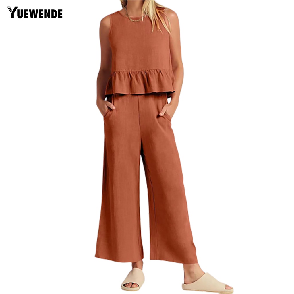 Ym.b Set 2 Bộ Trang Phục Viền Bèo Nhún Cho Nữ