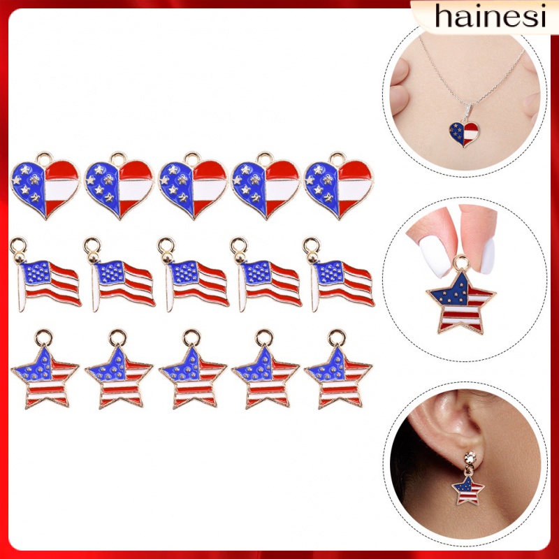 Set 30 Mặt Vòng cổ Hình Ngôi Sao Năm Cánh Trái Tim Màu Đỏ 4th