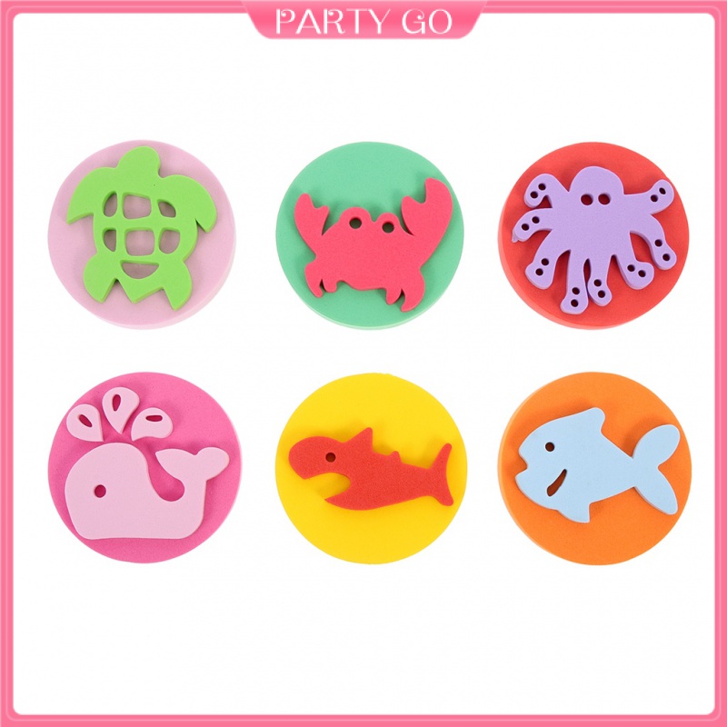 Set 6 Cọ Bọt Biển Hình Dáng Dễ Thương Dùng Để Vẽ / Trang Trí Đồ Thủ Công Cho Các Bé