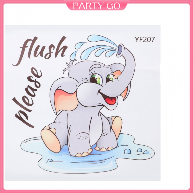 Bộ 2 Miếng Dán Trang Trí Bồn Cầu Kiểu Hoạt Hình Đáng Yêu