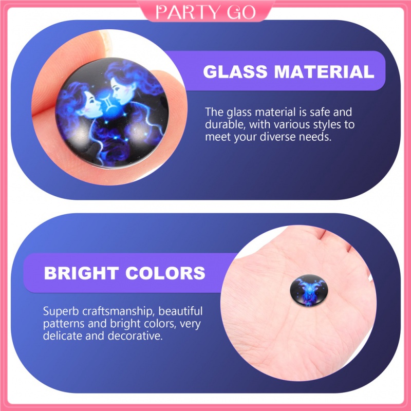 Set 100 Hạt Tròn Mặt Kính Cabochons Làm Vòng Tay