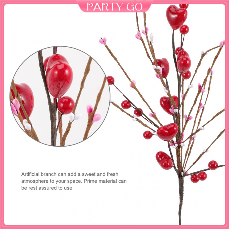 Nhánh Cây Thông Trái Tim Giả Trang Trí Giáng Sinh