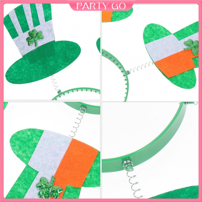 Set 4 Băng Đô Cài Tóc Satin Màu Xanh Lá Cây St Patricks Day Shamrock
