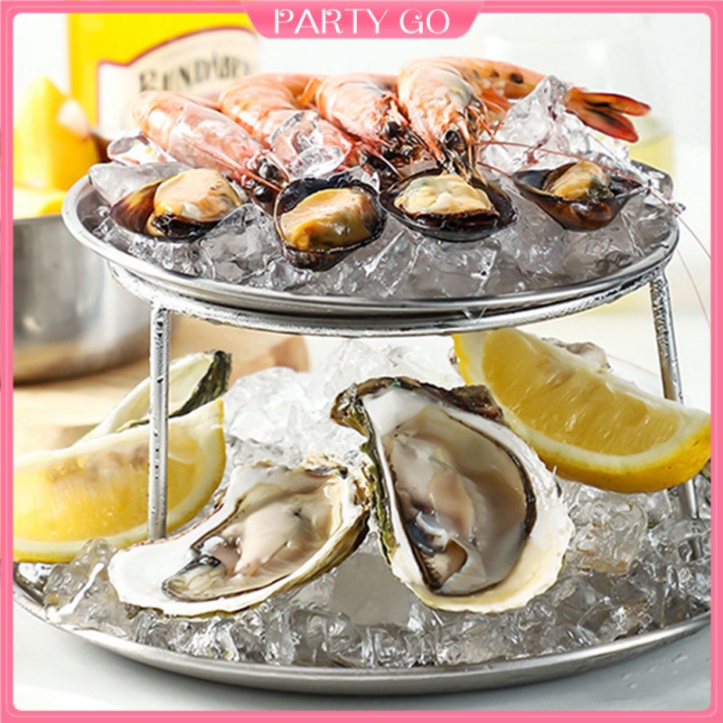 Set 2 Giá Đỡ Trưng Bày Hải Sản Bằng Thép Không Gỉ Tiện Lợi Dành Cho Nhà Hàng