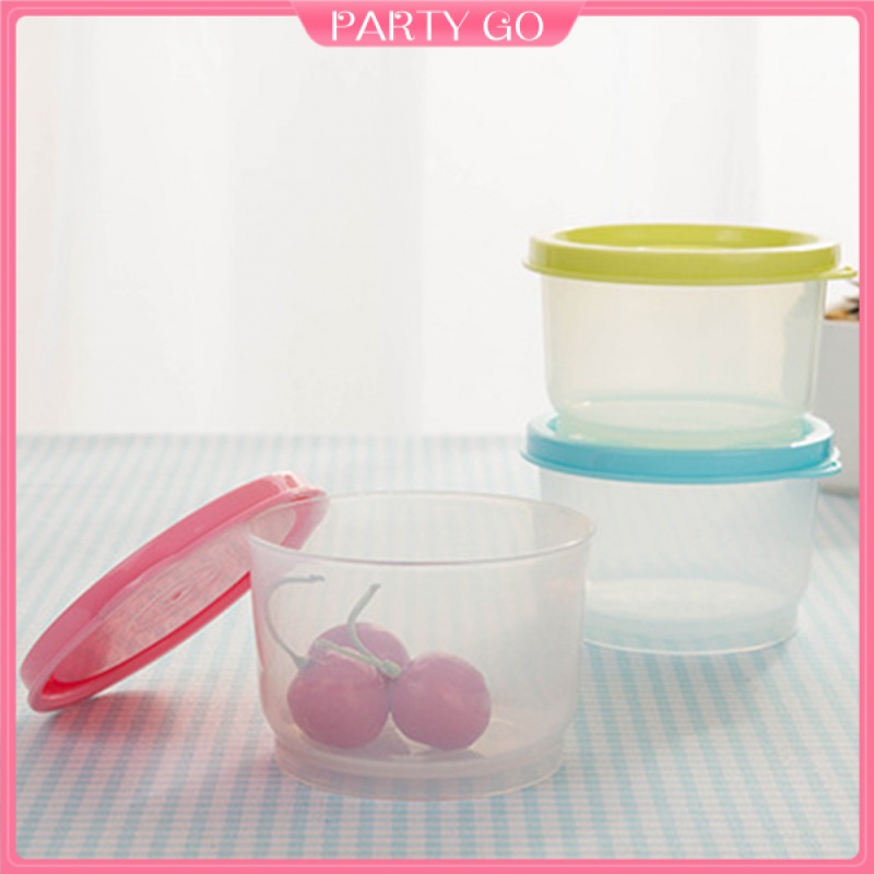 Set 4 Hộp Nhựa Tròn Có Nắp Đựng Thực Phẩm Tiện Lợi