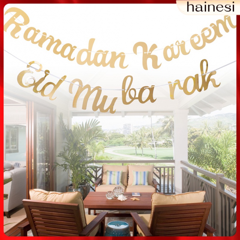 Set 2 Dây Treo Trang Trí Nền Hình Mặt Trăng Phong Cách Hồi Giáo