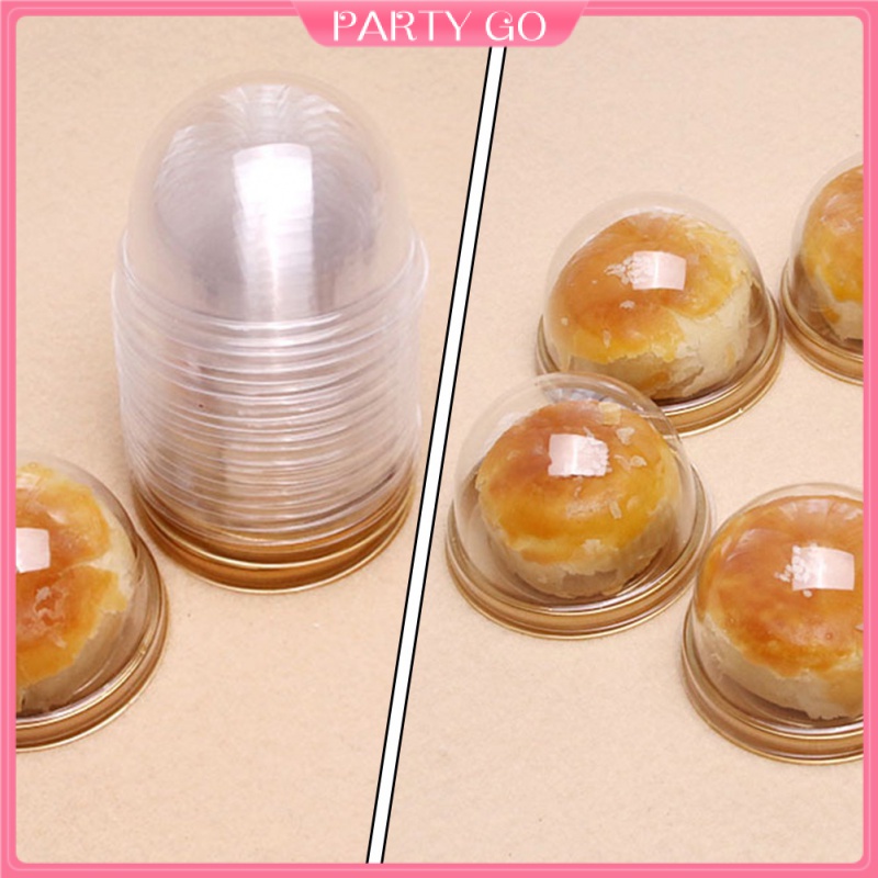 Set 100 Hộp Nhựa Tròn Trong Suốt Đựng Bánh Cupcake