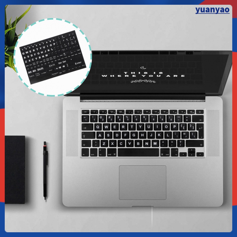 1 Tấm Sticker Dán Bàn Phím Máy Tính Họa Tiết Chữ Cái Tiếng Anh