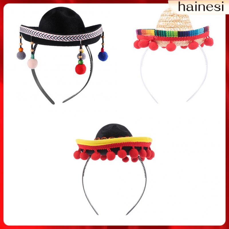 Set 3 Băng Đô Cài Tóc Hình Nón Sombrero Mini Cho Bé