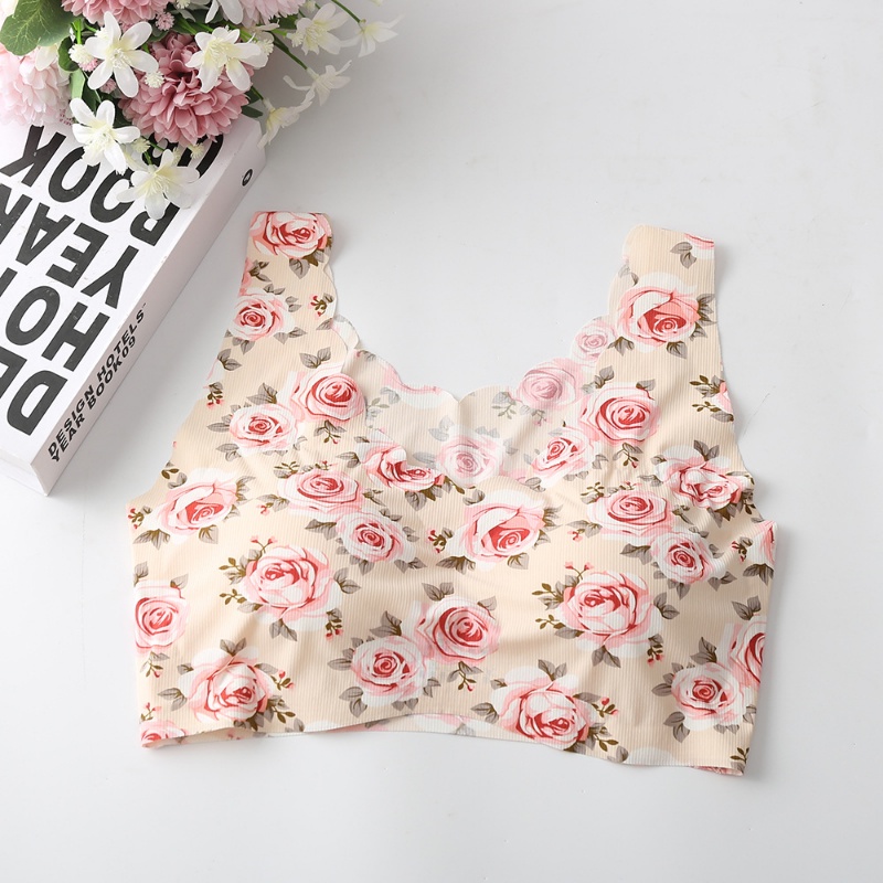 Áo Lót Lụa Lạnh Dạng Ống Hở Lưng In Họa Tiết Xinh Xắn Có Size Lớn Dành Cho Nữ