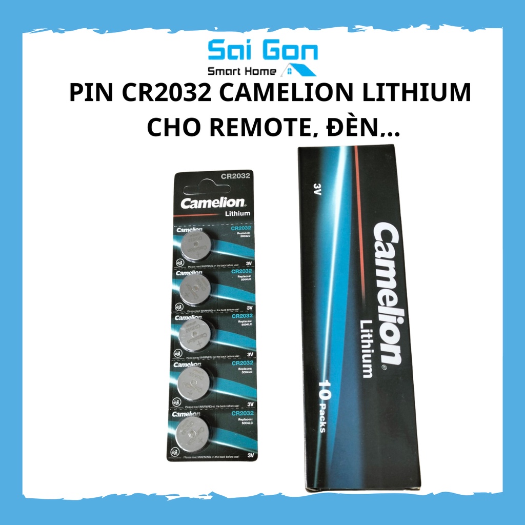 Pin cr2032 Camelion Lithium 3V Dùng Cho Remote, Smart Key Xe Máy,  Đèn Thông Minh,...