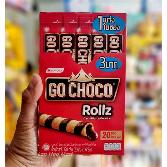 Bánh Quế Xốp Kem Socola Go Choco Rollz Indonesia Hộp 320g  - Lan Hảo Mart