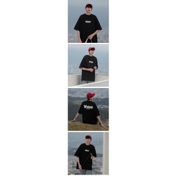 Áo Thun Tay Ngắn Cổ Tròn In Chữ Phong Cách Thời Trang Đường Phố Mỹ Cho Nam