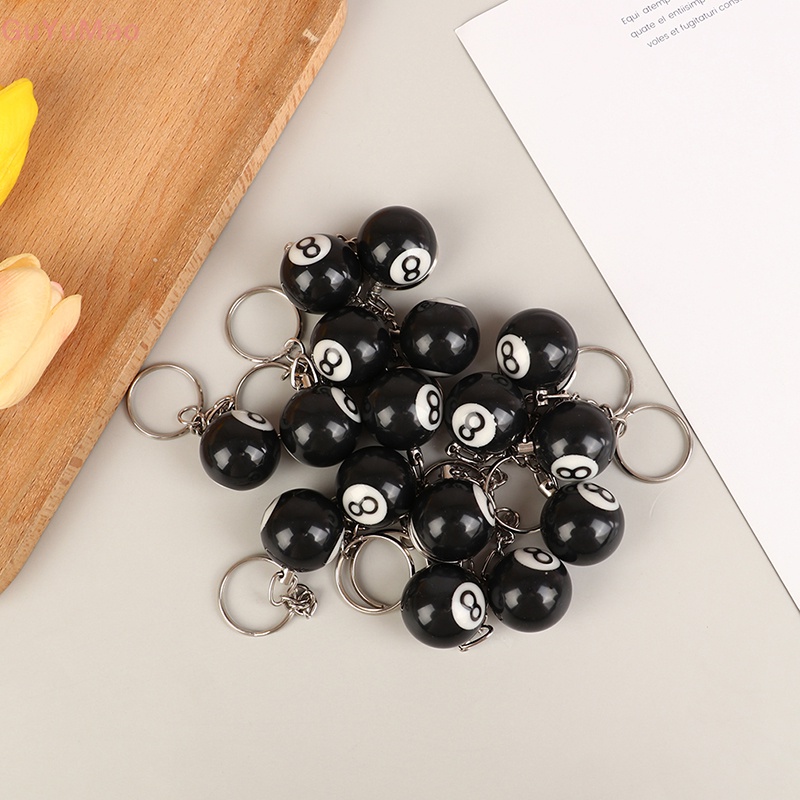 Móc Khóa Hình Quả Bida Số 8 Màu Đen Sáng Tạo