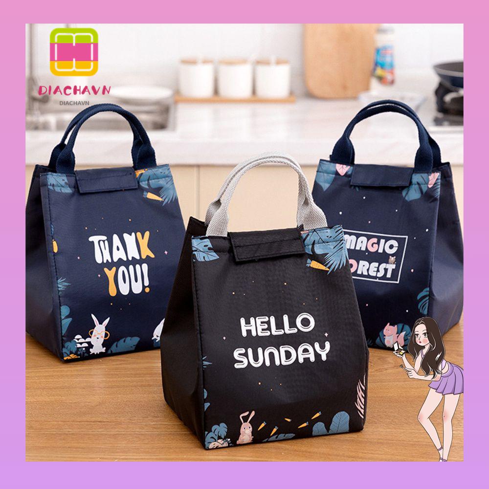 Túi Đựng Hộp Cơm Giữ Nhiệt Chống Thấm Nước In Hoạt Hình Dễ Thương