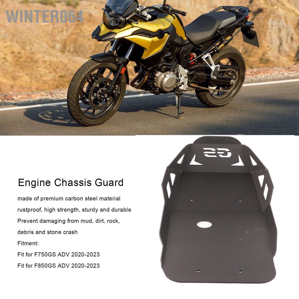 Winter064 Tấm bảo vệ khung gầm động cơ Vỏ đáy bằng thép carbon cho F750GS F850GS ADV 2020‑2023