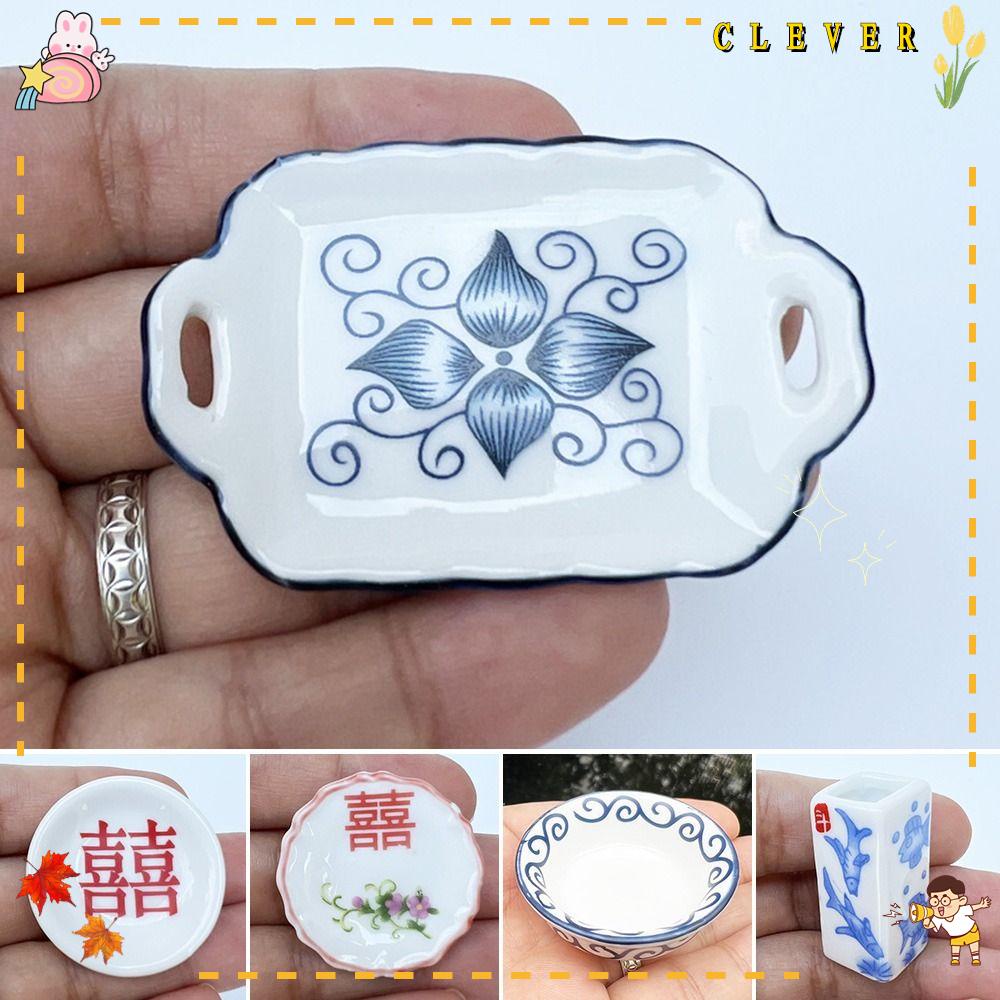 Set 2 Dĩa Đựng Thức Ăn Tỉ Lệ 1: 12 Dùng Trang Trí Nhà Búp Bê