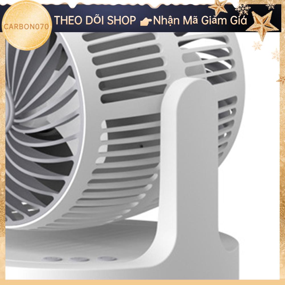 Carbon070 8in Quạt Để Bàn Có Thể Sạc Lại Hangable Xoay 360 Độ Không Khí Lưu Thông Hai Đầu Cho Gia Đình Xe Văn Phòng Trắng Xám