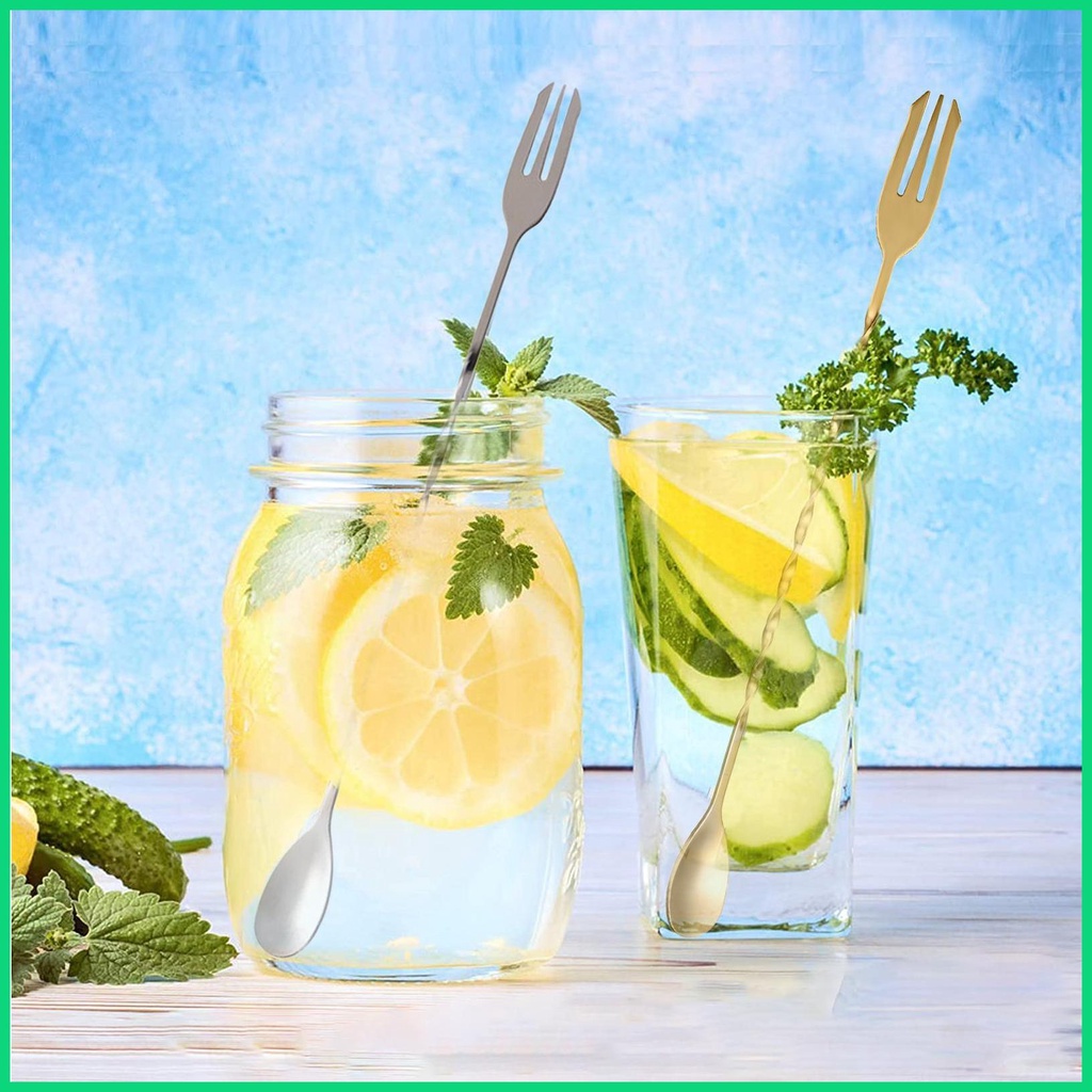 Set 10 Muỗng Khuấy Cocktail Cán Dài Có Thể Tái Sử Dụng Cho jiwvn