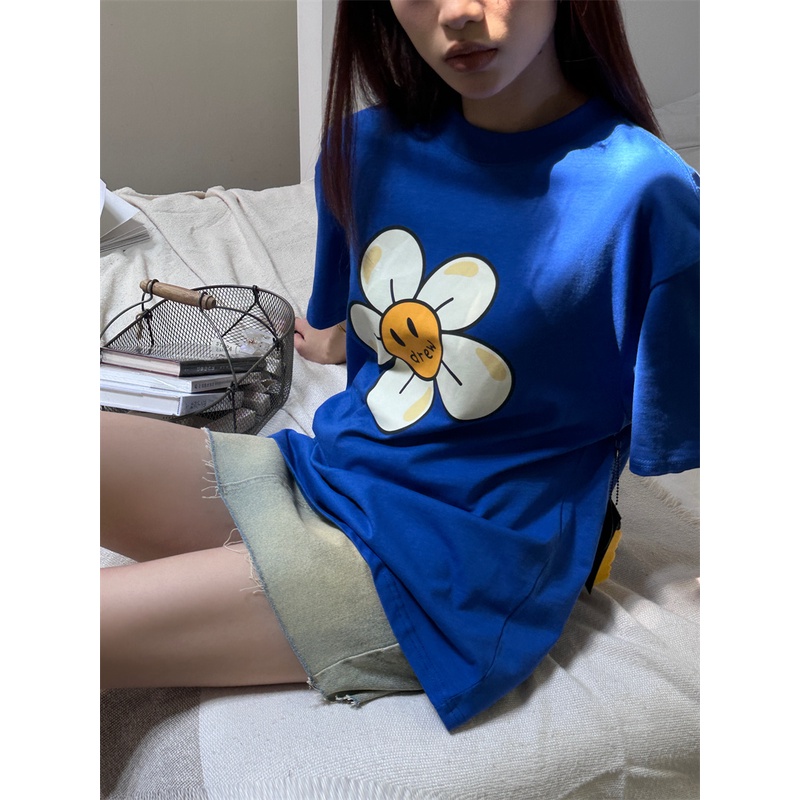 Áo Thun Unisex Tay Ngắn In Hình Cánh Hoa Cười Mới Nhất