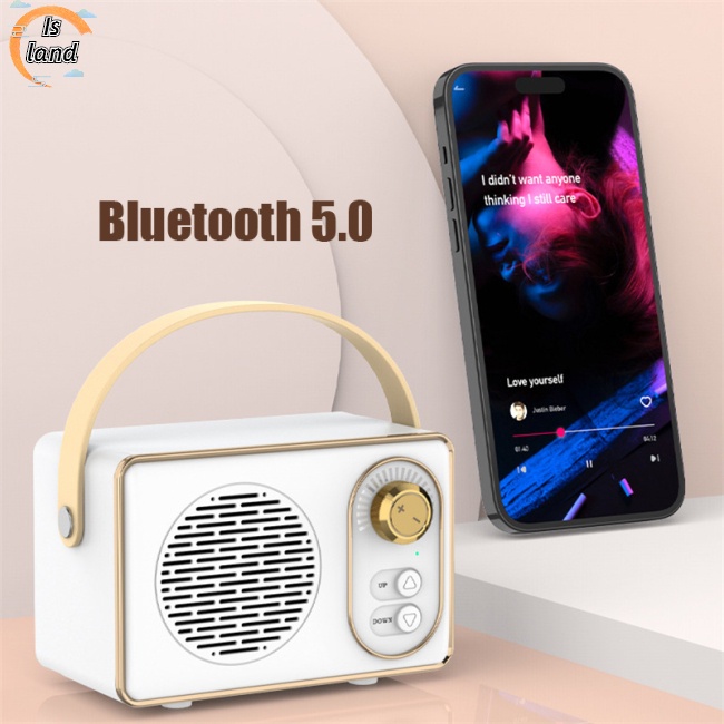 Loa Bluetooth Kiêm Đài Fm Mini Phong Cách Cổ Điển Cổng Usb Mang Đi Du Lịch Tiện Lợi