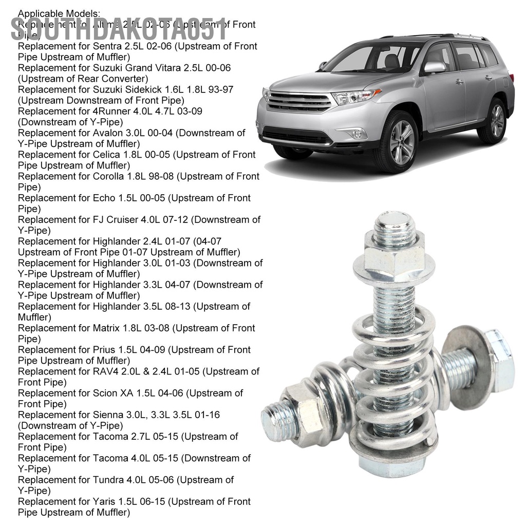 Southdakota051 Xả Lò Xo Bu Lông Đai Ốc M10x1.25 Cố Định Chặt Chẽ Giảm Tiếng Ồn Đa Tạp Bộ Sửa Chữa Ống