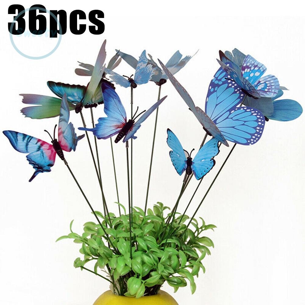 Set 36 Bươm Bướm Nhiều Màu Trang Trí Chậu Hoa