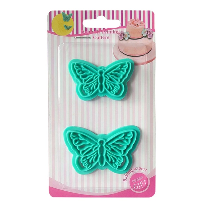 Bộ 2 Khuôn Làm Bánh Quy Bằng Nhựa Cấp Thực Phẩm Hình Bướm