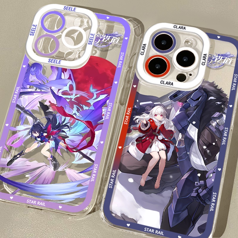 Ốp Điện Thoại TPU Dẻo Trong Suốt Họa Tiết Đường Ray Ngôi Sao Cho iPhone 14 13 12 Pro Max 11 XS XR X 8 7 6S Plus
