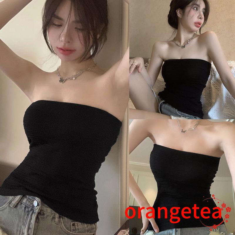 Áo Ống Cổ Thuyền Hở Lưng Màu Trơn Thời Trang Dành Cho Nữ