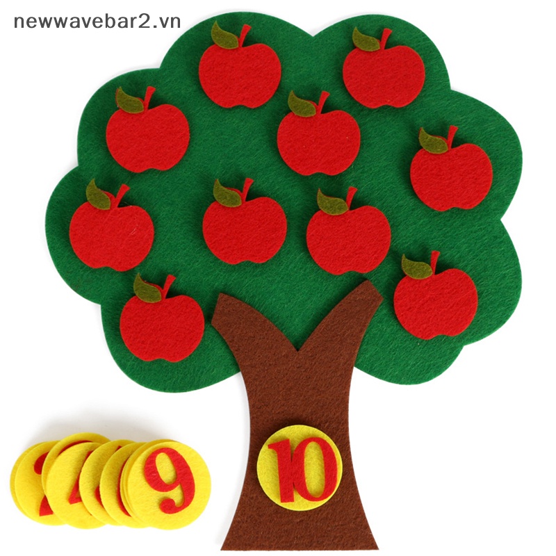 [Mới] Đồ Chơi Xếp Hình Cây Táo Bằng Vải Không Dệt Handmade Giáo Dục Sớm Dành Cho Trẻ